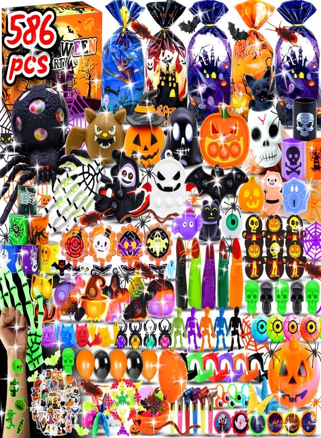 Pistroy 586 PCS Halloween Party Favors for Kids, Bulk Toys for Trick or Treat Non Candy Fillers Classroom Prizes Goodie Bags Stuffers Treasure Box Gifts - Image 1